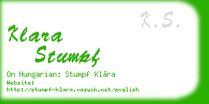 klara stumpf business card
